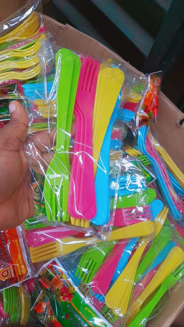 12PCS COLOURED PLASTIC FORK